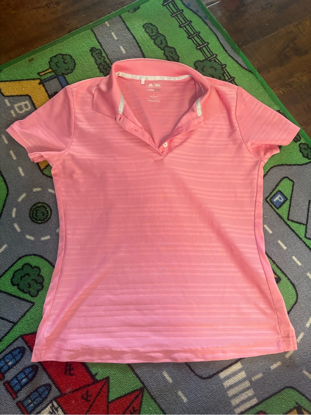 adidas Pink Short-Sleeve Polo Shirt